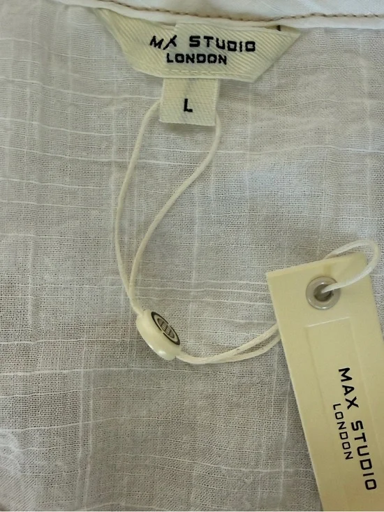 Max Studio Embroidered Ruffle Sleeve V- Neck Top Size L - Picture 8 of 12